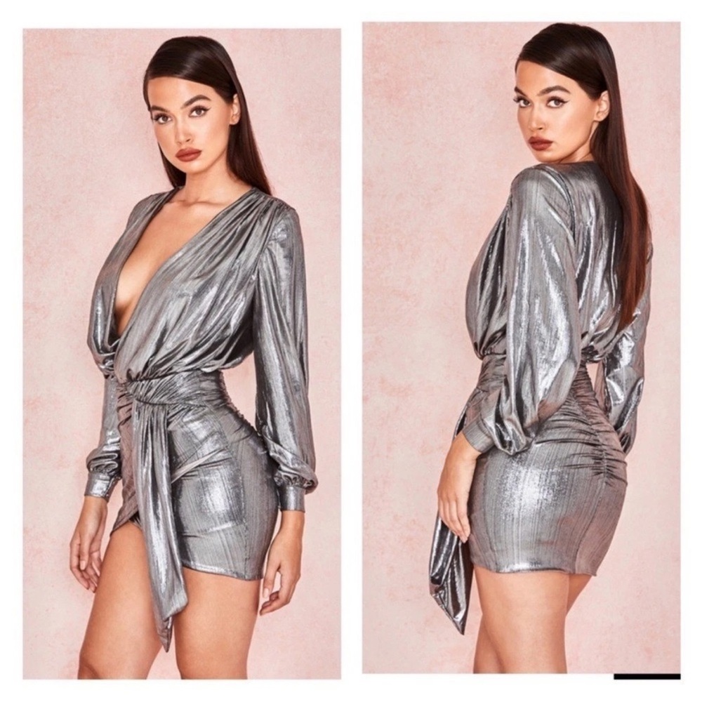 House of CB Silver Metallic Dress